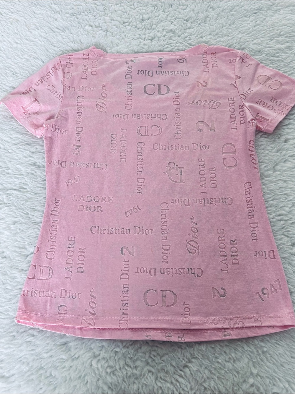 Christian Dior Pink Logo Silhouette Vintage Tee Sz EU42 US S-M - Picture 2 of 16